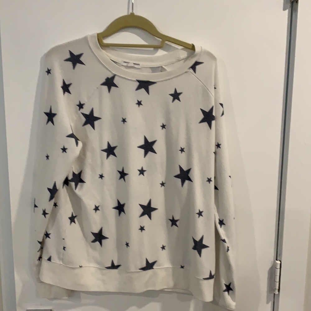 White with gray stars light sweatshirt